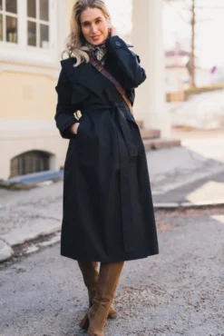Regndråpe Trench Coat New Black