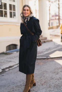 Regndråpe Trench Coat New Black