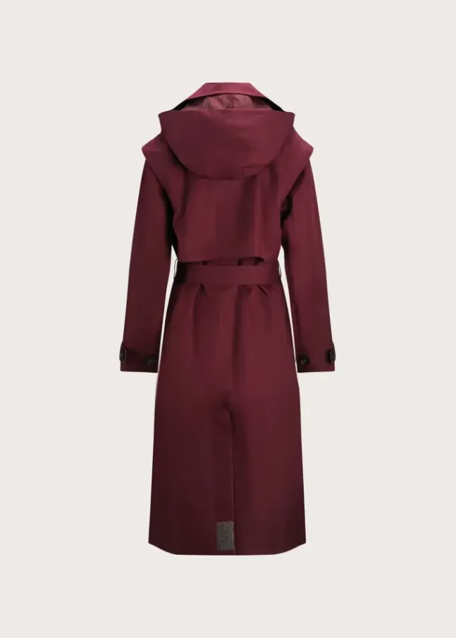 Regndråpe Trench Coat Wine Red