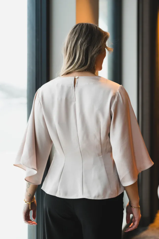Remana Heavy Sateen Blouse Champagne