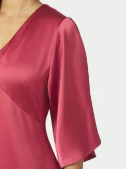 Remara Heavy Sateen Dress Cherry Pink