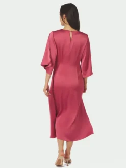 Remara Heavy Sateen Dress Cherry Pink