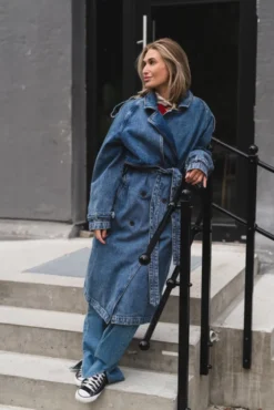 Rickie Maxi Trench Cabana Blue
