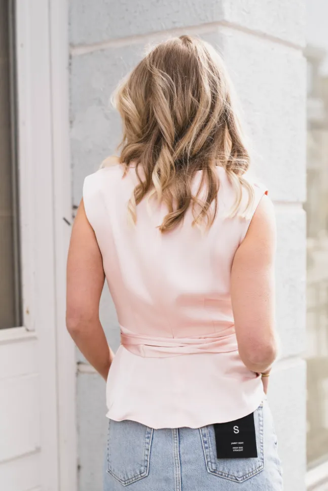 Risetta Heavy Sateen Top Light Pink