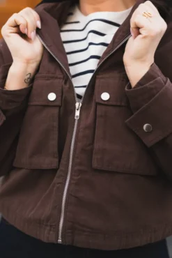 Rivera Canvas Boxy Jacket Brown