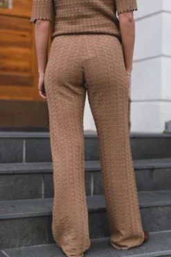 Rizzy Fine Crochet Pants Taupe
