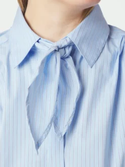 Rochelle Scarf Fine Stripe Shirt Light Blue