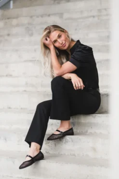 Roella Heavy Sateen Blouse Black