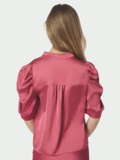 Roella Heavy Sateen Blouse Cherry Pink