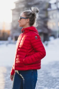 Rory Hooded Down Jacket Cherry Red
