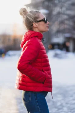 Rory Hooded Down Jacket Cherry Red