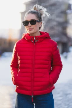 Rory Hooded Down Jacket Cherry Red