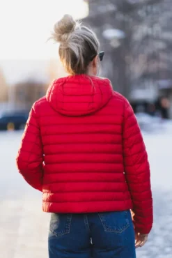 Rory Hooded Down Jacket Cherry Red