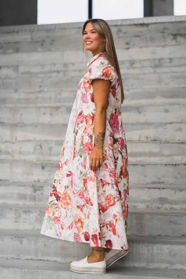 Rosalla 2/4 Long Dress Pristine Rosalla Print
