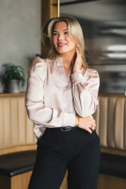 Rosslyn Heavy Sateen Blouse Champagne