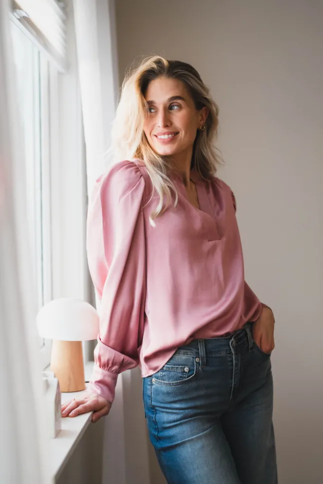 Rosslyn Heavy Sateen Blouse Evening Rose