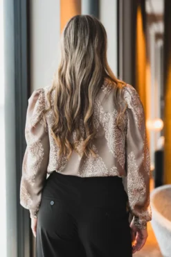 Rosslyn Paisley Drop Blouse Dark Taupe