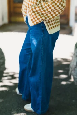 Rylan Elena Pants Mid Blue Wash