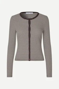 Saalexo LS Cardigan 7542 Mulch Stripe