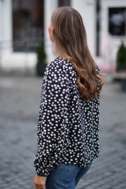 Sabby LS Shirt Black Flower