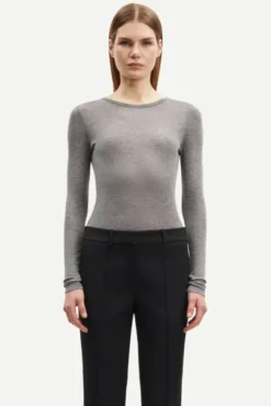 Sadou T-Shirt LS 15499 Grey Melange