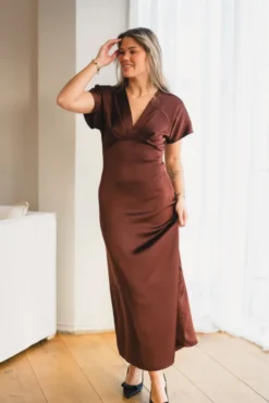Safira V-Dress Dark Brown