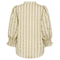 Saila Stripe SS V-Blouse Olive