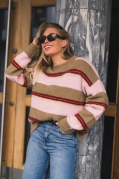 Sajeanne Sweater 15425 Lead Gray Stripe
