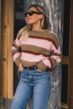 Sajeanne Sweater 15425 Lead Gray Stripe