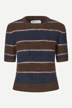 Sajeanne Top 15425 Black Coffee Stripe