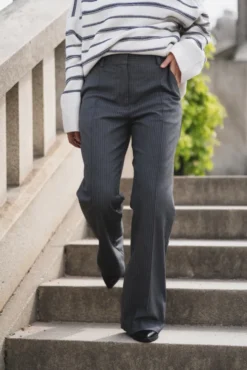 Salot Trousers 15496 Dark Gull Gray Pinstripe