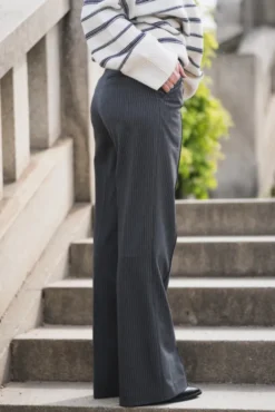 Salot Trousers 15496 Dark Gull Gray Pinstripe