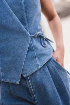 Samara Denim Waistcoat Blue
