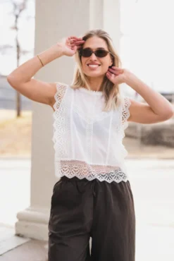 Samia Lace Top White