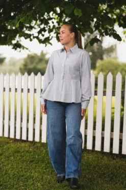 Samira Stripe Shirt Taupe Stripe