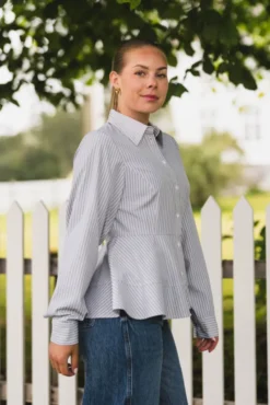 Samira Stripe Shirt Taupe Stripe