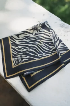 Sarah Zebra Silk Scarf Beige Zebra