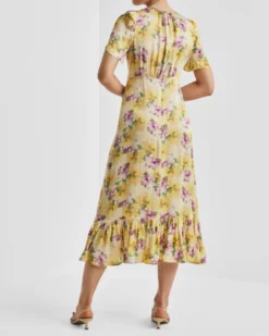 Satin Midi Dress Sunflower Haze