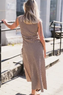 Saxton Check Dress Brown