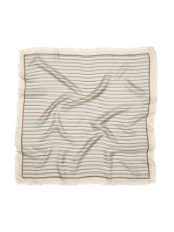 Scallopia Striped Sia Scarf Birch White