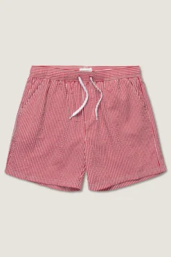 Seersucker Swimshort Red/White