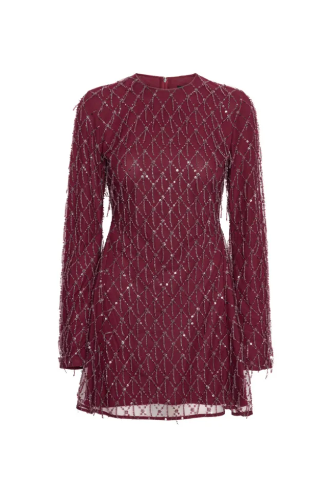 Sequins Mini Flared Dress Winetasting