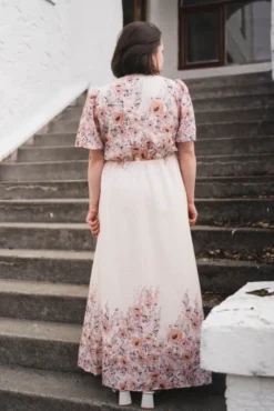 Serna Flower Print Dress Burned Powder