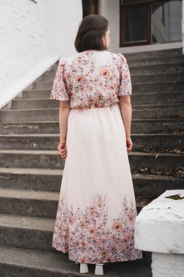 Serna Flower Print Dress Burned Powder