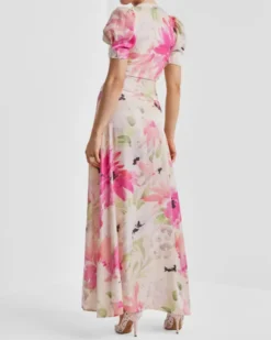Shiny Button-Down Dress Soft Dew