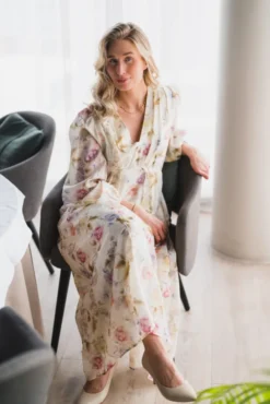 Silfi Vintage Flower Dress Offwhite