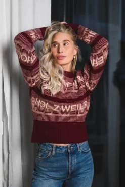 Ski Cropped Crew Burgundy Mix