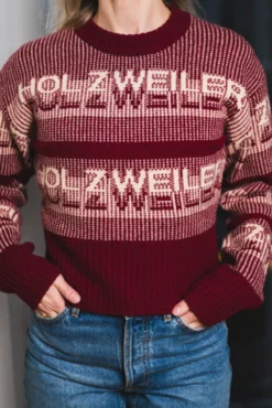 Ski Cropped Crew Burgundy Mix