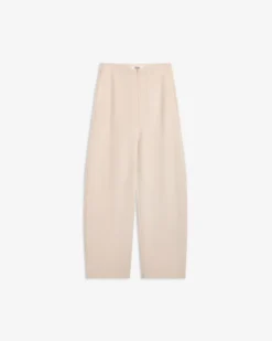Smooth Barrel Pants Ivory White