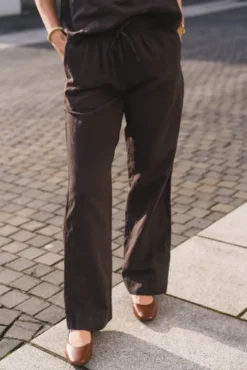 Sonar Linen Pants Dark Brown